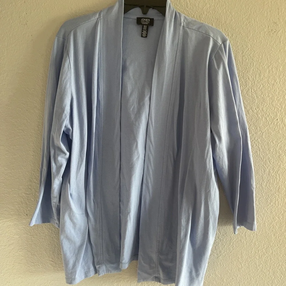 Jones New York Blue Open Front  Women's Cardigan Size XL